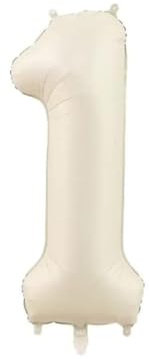 Zahlen Luftballon Karamell Beige, 100cm Groß Creme Weiß Folienballon Zahl, 40 Zoll Zahlenballon Helium Ballon, Luftballon 0-9. für Jahre Mädchen Babyparty Geburtstagsdeko Jubiläum (Beige,1)