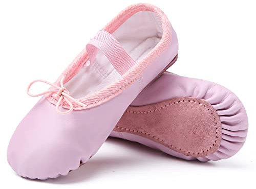 TETSUO Girls Ballet Flats, Ballerina Shoes Dance Slippers for Kids, Toddlers Dancing, Yoga Soft Gymnastic Pink