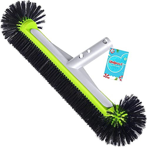 Brosse de piscine ronde robuste pour mur et carrelage avec dos en aluminium renforcé, brosse de qualité supérieure avec poils solides