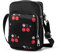 LaRechor Femme Sacoche Bandoulière Sac Cerise Petit Pochette pour Telephone Portable avec 3 Compartiments Sac à Bandoulière en Tissu Sacoche Ado Fille