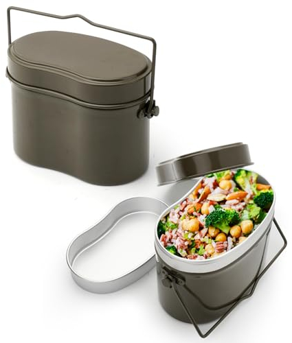 Pilipane 2 In 1 Multifunktions Bento Box Für Erwachsene, Lunchbox Aus Lebensmittelechtem Aluminium, Temperaturbeständig, Auslaufsicher, Wiederverwendbar für Auf Reisen Spülmaschinenfest