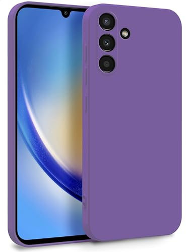 MyGadget Coque pour Samsung Galaxy A34 5G - Case Silicone Souple & Soft Doublure Microfibre - Cover TPU Protection Extra Fine & Légère Violet