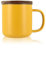 OGO LIVING - Tisanière Juliet Jaune 300ml - Idéale pour le thé et la tisane - Mug à thé en grès et couvercle en bois d'acacia
