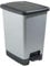 Sundis Cover Bin, poubelle à pédale 30 L, rectangulaire, en plastique recyclé, aspect métal, avec anses pour accrocher et cacher le sac, pour cuisine, bureau, buanderie, atelier, salle de bain