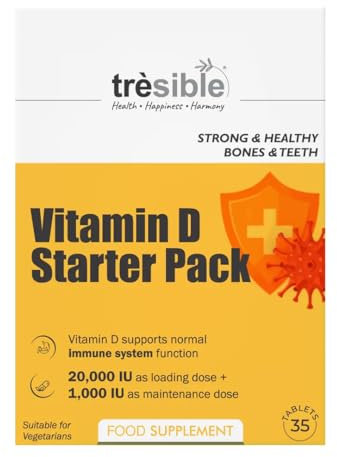 Trèsible High Strength Vitamin D3 Supplements | Vitamin D Starter Pack 35 Tablets | Immunity Booster | Vegetarian, Gluten Free, Halal Tablets | No Synthetic Binders or Coating