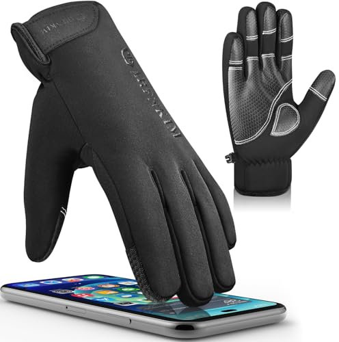 ARFNKIM 100% Wasserdicht Winterhandschuhe, [Fünfschichtige Verdickung -10℉ Thermo] Winddichte Touchscreen Warme Fahrradhandschuhe Skihandschuhe Laufhandschuhe für Herren Damen (M)