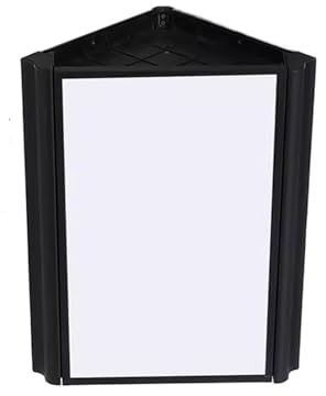 Armoire Miroir d Angle Salle de Bain, Miroir Salle de Bain avec Rangement, Stockage Double Couche Clairement Miroir, Aluminium Spatial, pour Toilette, Salon(Black)