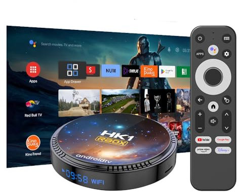 Android TV Box, 4GB RAM, 32GB ROM, S905W2 CPU, 5G WiFi, 100M Ethernet, 4K Video, Voice Remote