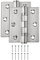 sourcing map 2Pcs 3.4x2.8x0.1 Door Hinges with 6 Holes and Screws Ball Bearing Interior Door Hinges Symmetry Holes Layout for Bedroom, Bathroom, Living Room, Silvery