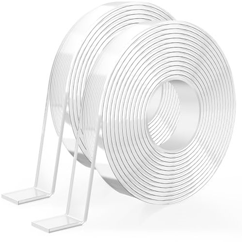 KTRIO 3M Doppelseitiges Klebeband, 6m Länge –Wiederverwendbar & Waschbar, Rückstandslos Entfernbar – Ideal für Home, Büro & Outdoor Anwendungen(2 Roll)