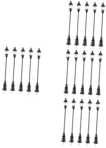 BCOATH 20 STK Modell Gartenleuchte Kleine Gartenstraßenlaternen Sandtischspielzeug Mini-straßenlaterne Zum Selbermachen Lampenmodell Led-gartenleuchten Edelstahl Plus Abs Black
