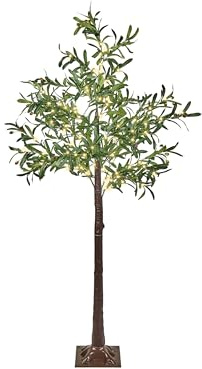 Beliani Albero di Natale Artificiale da Esterno e da Interno con luci LED preilluminato in PVC Stile scandinavo 180 cm Verde