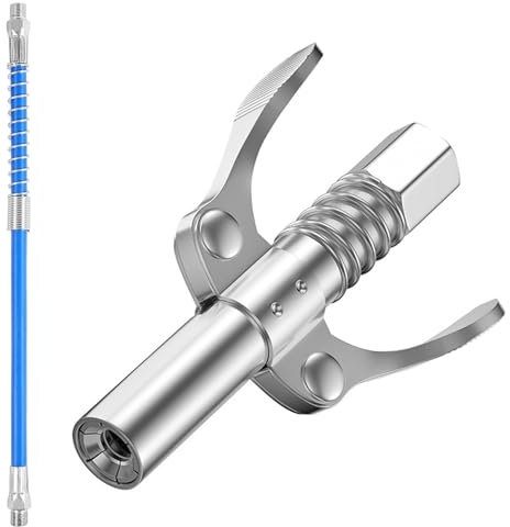 OVBOVA Fettpresse Mundstück mit 30cm Schlauch, G Coupler für Fettpresse, Fettpresse Kupplung Mundstück Kupplung für Kegel-Schmiernippel Fettpresse für alle Arten von Fettpressen