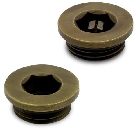 Antique Brass Bleed Valve & Blanking Plug Set for Radiators & Towel Rails ½ BSP
