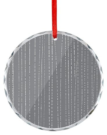 Fine White Line Ing Weihnachtsschmuck, dekorativer hängender Weihnachtsbaum-Glasanhänger, personalisierbar, rund, Andenken, stilvolle Heimdekoration, niedliche Feiertags-Ornamente