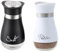 Shirene Salière et Poivrière,2 PCS Salieres et Poivrieres,Salière et Poivrière à Fond en Verre,Pots à épices pour Cuisine,Maison,Camping,Barbecue (Noir et Blanc)