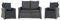 Setgarden® Set aus Rattan, 4-5-Sitzer, für Sofa, Schaukelstuhl und Wohnzimmer, bequem für Innen- und Außenbereich, Polyester, wasserdicht (Schwarz, 110 x 60 x 50 cm / 2 x 50 x 56 cm)