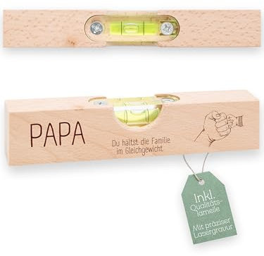Abenteuernah Wasserwaage als Vatertagsgeschenk, Geschenke für Männer, Papa Geschenk, 40. Geburtstag Mann, der ideale Begleiter für Handwerker und Heimwerker (Papa Faust Kind)