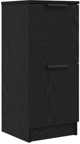 vidaXL Schwarzer Eichen Sideboard - 30x30x70 cm, Hergestellt aus Holzwerkstoff