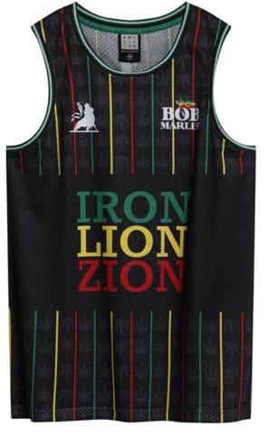 Amplified Basketball Jersey - Bob Marley, L, Herren, Damen, Ärmellos, Musik Fan-Shirt, Sommer, Festival, BandMerch