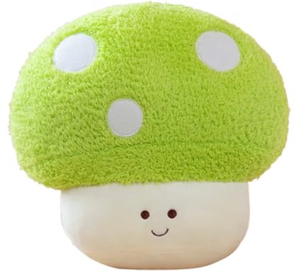 Pilz Plüschtier Kuscheltier Kissen,Pilz Plüsch Spielzeug 3D Weiche Pilz Plüsch Kissen,Pausbäckiges Plüschkissen in Form Eines Pilzes,Squishy Puppe Gefüllte Umarmung Kissen Geschenk (30cm,Grün)