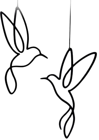 Generisch Fensterdeko Tiere zum Aufhängen – Set mit 2 Dekofiguren (Biene, Schmetterling, Libelle, Vogel) – Moderne Wanddeko aus PLA – Fenster-/Raumdeko für Frühling & Sommer (Vogel)
