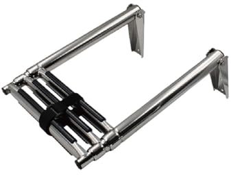 DIGNIFE Ferramenta Marina, Scaletta for Barche a 3 gradini in Acciaio Inossidabile, Pieghevole, telescopica, for Piattaforma Superiore for Il Nuoto, ferramenta