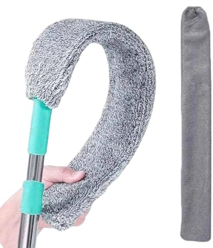 Bomefoi Staubwedel Für Möbelunterseiten | Flacher Ausziehbarer Reiniger | Flacher Staubwedel Mit Teleskopstange - Für Zuhause, Wohnung, Büro, Boden, Möbel, Spalten, Couch, Bett,
