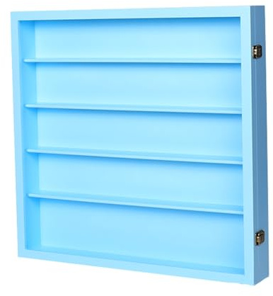 WECLMH Glasvitrine, Wandregal, Kleine Statuen-Ausstellungsständer, Massivholz-Aufbewahrungsschrank Für Wohnzimmer, Schlafzimmer, Büro(50x8.5x55.6cm)
