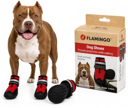 hundeschuhe - Gayo - 2 Stück - rot - XL - 8,2x7,7x14,4 cm - atmungsaktives Mesh - Harte Sohle - rutschfest - reflektierend