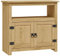 vidaXL TV Cabinet in Rustic Mexican 'Corona' Style, Solid Waxed Pinewood Compact Entertainment Unit with Ample Storage, Brown