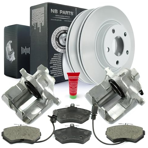 NB PARTS 2x Bremssattel Bremsbeläge Bremsscheiben vorne passend für Audi A4 B5 B6 B7 VW Passat B5