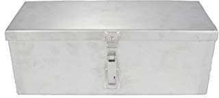 Cassetta porta attrezzi 35x14x13 cm in acciaio inox 304 senza porta lucchetto super resistente, capiente e antiruggine