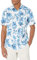 Amazon Essentials Men's Slim-Fit Short-Sleeved Button-Down Printed Shirt, Blue Floral Print, L