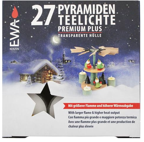 Ebersbacher Kerzenfabrik GmbH 24er Pack Teelichte mit transparenter Hülle (24 x 27 Stück)