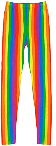 A2Z 4 Kids Rainbow Stripe Leggings Soft Stretch Girls Ages 5-13 | Colourful Dance Yoga Sports Bottoms Comfortable Summer Lounge Wear