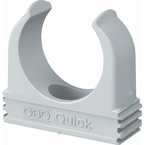 30x OBO Bettermann M25 Quick-Schellen | Klemmschelle | Rohrschelle | anreihbar | lichtgrau | 25mm | 30 Stück