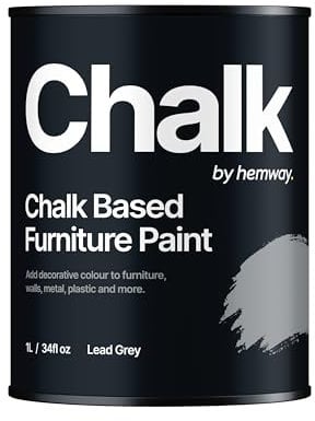 Hemway - Chalk Based Furniture Paint - Lead Grey 1 L | Chalky Matt Shabby Chic Finish for Interior & Exterior Home Decor | Quick Dry & All-in-one