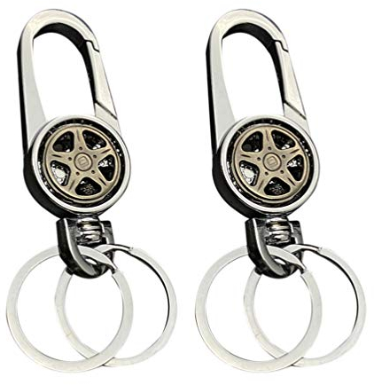 Amosfun 2 x Karabinerhaken mit Drehgelenk, Legierung, Auto-Schlüsselanhänger, Schlüsselband, Karabinerverschluss, Doppelauslöser, Schlüsselring, Ersatz (zufällige Farbe)