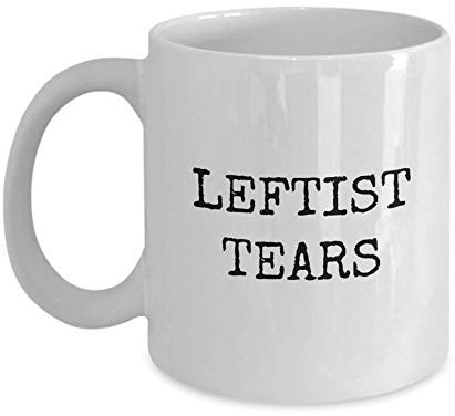 NA Taza de lágrimas de izquierdas - Taza de café de izquierdistas - Regalo frío o Caliente de los Zurdos - Cerámica - Izquierdismo, cumpleaños, Acción de Gracias