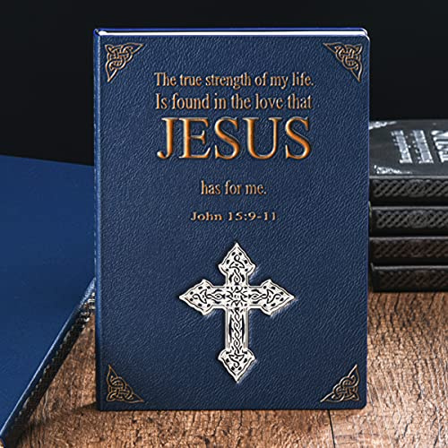 Notizbuch aus PU-Leder, Vintage-Notizbuch mit geprägtem Einband, liniert, A5, Vintage-Schreibbuch, Reisetagebuch mit Jesus- und Kreuzmotiven