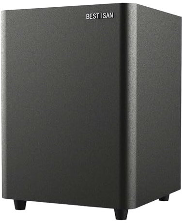 BESTISAN Subwoofer alimentado, SW65C, subwoofer de graves profundos, cableada, negro, Subwoofer, 8 pulgadas, 1.0, unisex, Adulto, Cine en casa, Música