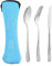 Travel Cutlery Set with Case,Portable Camping Cutlery Knife Fork Spoon Set,Reusable Stainless Steel Cutlery Set for Camping, Work Lunches, Dining Out Or Daily Use(Blue)