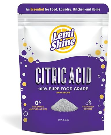 Lemi Shine 100% Citric Acid Powder 5 Pound Bag l Pure Food-Grade Flavor Enhancer & All-Natural Preservative