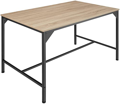 TecTake® Mesa Comedor Industrial, Rectangular, Madera y Acero, Estilo Industrial, Pies Ajustables, Muebles de Salon, Mesa Cocina - 120 x 75 x 75 cm Madera Industrial Clara, Roble Sonoma