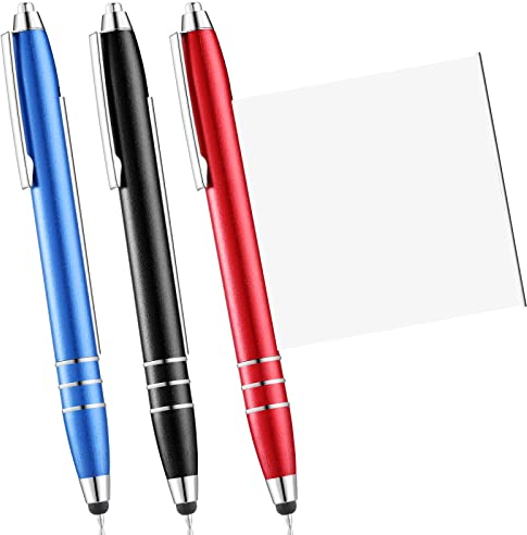 3 Penna a Sfera con Bigliettino Retrattili Penne per Notepad Nascosto a Punta Fine da 0,7 mm con Ricarica Blu Penne a Scatto in Metallo con Foglietto Estraibile per Copiare Appunti Scuola