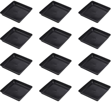 12 Pezzi Vassoio Per Fioriere Vaso Di Fiori Vassoio Per Vasi Per Piante Vassoio Per Piante Quadrato Raccogligocce Per Piante Sottovaso Quadrato Piatto Pianta in Vaso Plastica