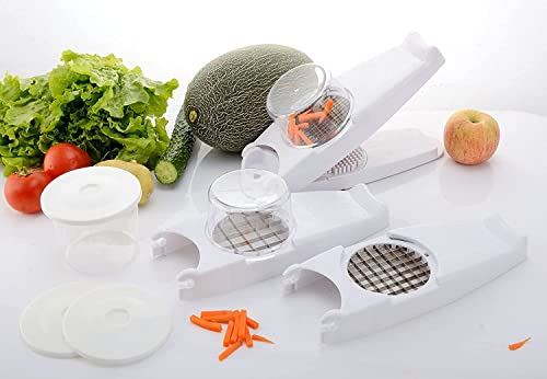 Vegetable Chopper Pro Onion Chopper Slicer Dicer Cutter Food Processor Mandoline Slicer Vegetable Dicer Manual Food Choppers and Dicers Cheese Shredder White