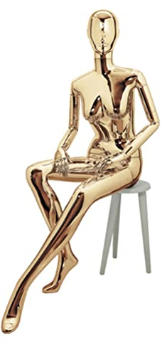 Schneiderpuppe Weibliche Schaufensterpuppe Torso, Gold Silber Weibliches Kleid Modell Schaufensterpuppe Torso, Schaufenster Schaufensterpuppe (Color : Gold, Size : Style 3)