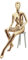 Schneiderpuppe Weibliche Schaufensterpuppe Torso, Gold Silber Weibliches Kleid Modell Schaufensterpuppe Torso, Schaufenster Schaufensterpuppe (Color : Gold, Size : Style 3)